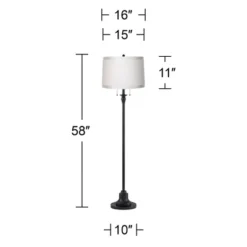 360 Lighting Dyna Traditional 58" Tall 2-Light Standing Floor Lamp Skinny Pole Pull Chain Black Finish Living Room Bedroom Drum White Grosgrain Shade 6 360 Lighting Dyna Traditional 58" Tall 2-Light Standing Floor Lamp Skinny Pole Pull Chain Black Finish Living Room Bedroom Drum White Grosgrain Shade -360 Lighting GUEST 8ad0e5d8 417e 496c a4a5 84f79bb7503c