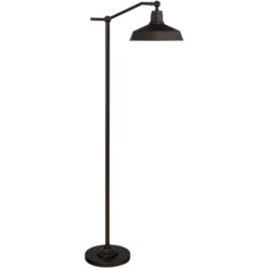 360 Lighting Kayne Rustic Farmhouse Floor Lamp Standing 61" Tall Satin Bronze Metal Downbridge Shade For Living Room Reading Bedroom Office House Home -360 Lighting GUEST 8ae8d4ae b726 4bb3 bf1c 9f3a6eea2d92