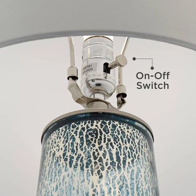 360 Lighting Marcus Modern Table Lamp 30" Tall Mercury Glass Column Shape White Drum Shade For Bedroom Living Room Bedside Nightstand Office Kids Home 4 360 Lighting Marcus Modern Table Lamp 30" Tall Mercury Glass Column Shape White Drum Shade For Bedroom Living Room Bedside Nightstand Office Kids Home - Image 4