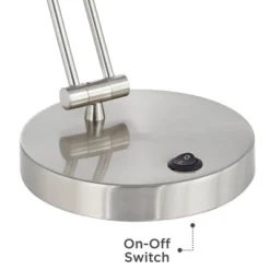 360 Lighting Jarrett 19" High Small Modern Desk Lamps Set Of 2 Adjustable LED Silver Satin Nickel Finish Metal Home Office Living Room Bedroom Bedside -360 Lighting GUEST 8e026407 fa01 4d88 b336 955ee54ceee5