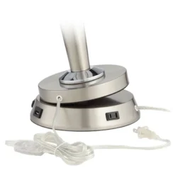 360 Lighting Modern Table Lamp With USB And AC Power Outlet Workstation Charging Base 24.5" High Brushed Nickel Droplet Living Room Desk Bedroom -360 Lighting GUEST 8e6da45d 7a10 4f3a 89c2 a74d22335ff4