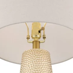 360 Lighting Mira 25 1/4" High Modern Table Lamps Set Of 2 Textured Gold Finish Oatmeal Shade Living Room Bedroom Bedside Nightstand House Office -360 Lighting GUEST 8e9f5a89 f65e 42a8 b85b b1198d15e680