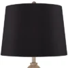 360 Lighting Lynn Country Cottage Buffet Table Lamps 26 3/4" High Set Of 2 Light Beige Wood Black Faux Silk Drum Shade For Bedroom Living Room Office