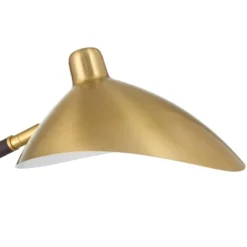 360 Lighting Colborne 28" Tall Mid Century Modern Desk Lamp USB Port Gold Brown Leather Wrap Brass Metal Single Home Office Living Room Charging -360 Lighting GUEST 928aa430 a59f 4eb3 928c 2d5b073dfa24