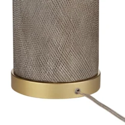 360 Lighting Gilson Modern Table Lamps 24 1/2" High Set Of 2 Gray Glaze Ceramic White Drum Shade For Bedroom Living Room Bedside Nightstand Office -360 Lighting GUEST 95a9b8a9 2930 4792 8828 efd351ad2309