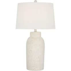 360 Lighting Jaime 27 1/2" Tall Modern Coastal Table Lamps Set Of 2 Faux White Sandstone Finish White Shade Living Room Bedroom Bedside Nightstand -360 Lighting GUEST 960b7cf3 99ab 413f 9e7c c5b6207aa47e