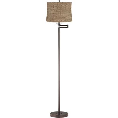 360 Lighting Modern Swing Arm Floor Lamp Adjustable 62.5" Tall Bronze Dortmund Drum Shade For Living Room Reading Bedroom Office 1 360 Lighting Modern Swing Arm Floor Lamp Adjustable 62.5" Tall Bronze Dortmund Drum Shade For Living Room Reading Bedroom Office