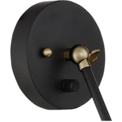 360 Lighting Wray Modern Wall Lamp Set Of 2 Black Brass Plug-in 6" Light Fixture Up Down Adjustable Cone Shade For Bedroom Reading Living Room Hallway -360 Lighting GUEST 97e8db10 e76a 4ad2 8760 7da547a215a2