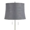 360 Lighting Abba Modern 65" Tall Standing Floor Lamp Skinny Pole Twin Pull Chain Silver Metal Brushed Steel Finish Bedroom Drum Tieling Gray Shade