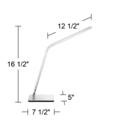 360 Lighting Jett 16 1/2" High Small Modern Desk Lamps Set Of 2 USB Port Night Light LED Silver Metal Home Office Living Room Charging Bedroom Bedside -360 Lighting GUEST 9be1921b 4fe5 49cb a552 69195329ee7a