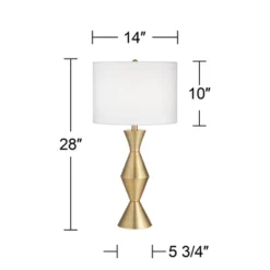 360 Lighting Elka Modern Mid Century Table Lamp 28" Tall Brass Geometric Metal White Drum Shade For Bedroom Living Room Bedside Nightstand Office Home 12 360 Lighting Elka Modern Mid Century Table Lamp 28" Tall Brass Geometric Metal White Drum Shade For Bedroom Living Room Bedside Nightstand Office Home -360 Lighting GUEST 9ccf1fdd f4cf 45a5 96be 1c646b93e95b