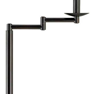 360 Lighting Gabrielle Modern 60 1/2" Tall Standing Floor Lamp Skinny Adjustable Swing Arm Brown Metal Bronze Finish Living Room Pleated Diamond Shade 5 360 Lighting Gabrielle Modern 60 1/2" Tall Standing Floor Lamp Skinny Adjustable Swing Arm Brown Metal Bronze Finish Living Room Pleated Diamond Shade - Image 5