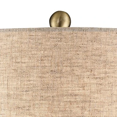 360 Lighting Emma 21" High Small Mid Century Modern Accent Table Lamps Set Of 2 Brown Wood Finish Ceramic Oatmeal Shade Living Room Bedroom Bedside 2 360 Lighting Emma 21" High Small Mid Century Modern Accent Table Lamps Set Of 2 Brown Wood Finish Ceramic Oatmeal Shade Living Room Bedroom Bedside - Image 2