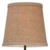 360 Lighting Rustic Farmhouse Accent Table Lamp 15 1/2" High Set Of 2 Sculptural Crackle Dark Bronze Brown Natural Burlap Drum Shade For Bedroom House