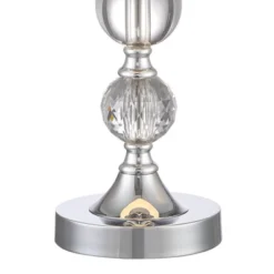 360 Lighting Solange Modern Table Lamps 25" High Set Of 2 Stacked Crystal Glass Silver White Tapered Drum Shade For Bedroom Living Room Nightstand -360 Lighting GUEST a0d88960 849b 4305 9c4f 3b39fe469dfe