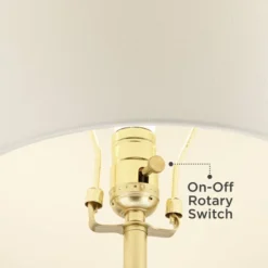 360 Lighting Liza 26 1/2" Tall Luxe Modern Glam Table Lamps Set Of 2 Gold Living Room Bedroom Bedside Nightstand House Kitchen Entryway White Shade -360 Lighting GUEST a34b1d35 29ab 4d14 96bd 54dd22ce3c9b