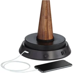 360 Lighting Buckhead Modern Accent Table Lamp 22" High Warm Bronze With Dimmer USB Workstation Base Drum Shade For Bedroom Living Room Kids Desk Home -360 Lighting GUEST a3ecd351 2035 4094 a9bc 1b43876d0a1e 4