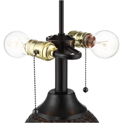 360 Lighting Cody Rustic Farmhouse Table Lamps 26" High Set Of 2 Hammered Oiled Bronze Oatmeal Linen Drum Shade For Bedroom Living Room Bedside House 4 360 Lighting Cody Rustic Farmhouse Table Lamps 26" High Set Of 2 Hammered Oiled Bronze Oatmeal Linen Drum Shade For Bedroom Living Room Bedside House - Image 4