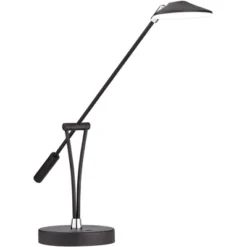 360 Lighting Modern Desk Table Lamp With USB Charging Port LED 20" High Satin Black Metal Adjustable Arm For Bedroom Office -360 Lighting GUEST a4c1c4aa d1f0 4f9d 9a78 9f5c0ce69968