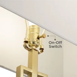 360 Lighting Sonia Modern Table Lamps 29 1/2" Tall Set Of 2 Gold Metal With Dual USB Charging Ports White Rectangular Shade For Bedroom Living Room -360 Lighting GUEST a63a54ba 2622 4730 8e41 d431a018e9cf