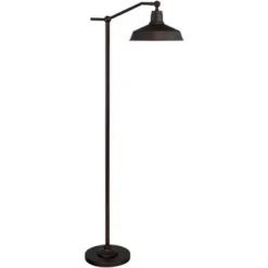 360 Lighting Rustic Downbridge Floor Lamp With USB Charging Port 61" Tall Satin Bronze Metal Dome Shade Living Room Reading House -360 Lighting GUEST a6bb8f90 999f 4b43 b3c9 4690b2fb0f0f