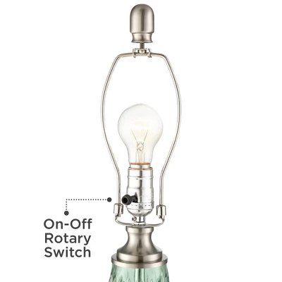 360 Lighting Julia 26 3/8" Tall Modern Coastal Table Lamps Set Of 2 Seafoam Green Glass Living Room Bedroom Bedside Nightstand House Off-White Shade 4 360 Lighting Julia 26 3/8" Tall Modern Coastal Table Lamps Set Of 2 Seafoam Green Glass Living Room Bedroom Bedside Nightstand House Off-White Shade - Image 4