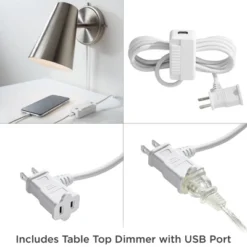 360 Lighting Modern Wall Lamp With USB Port Matte Black Brass Plug-In 6 1/4" Light Fixture Cone Shade For Bedroom Bedside House Reading -360 Lighting GUEST a9180e5f 34d2 43ca 9366 d58902d1e72a