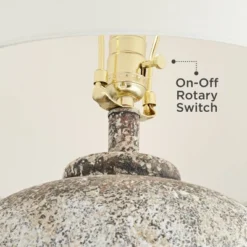 360 Lighting Astaire 27" Tall Urn Jar Farmhouse Rustic Table Lamp Weathered Vintage Finish Single White Shade Living Room Bedroom Bedside Nightstand -360 Lighting GUEST aab28934 d306 4b28 b7af 0bf9b7fba09a