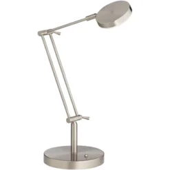 360 Lighting Xenos Modern Desk Lamp 20" High Satin Nickel With USB Charging Port LED Adjustable Arm White Head For Bedroom Living Room Bedside Reading -360 Lighting GUEST aac67e7f 6dca 4c0c 8fdb 09c5e15e93ec