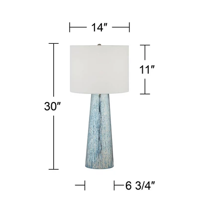 360 Lighting Marcus Modern Table Lamp 30" Tall Mercury Glass Column Shape White Drum Shade For Bedroom Living Room Bedside Nightstand Office Kids Home 3 360 Lighting Marcus Modern Table Lamp 30" Tall Mercury Glass Column Shape White Drum Shade For Bedroom Living Room Bedside Nightstand Office Kids Home - Image 3