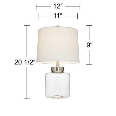 360 Lighting Coastal Accent Table Lamp With Table Top Dimmer Fillable 20.5" High Clear Glass Canister Off White Drum For Living Room Bedroom 7 360 Lighting Coastal Accent Table Lamp With Table Top Dimmer Fillable 20.5" High Clear Glass Canister Off White Drum For Living Room Bedroom - Image 7