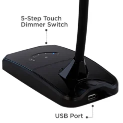 360 Lighting Ricky 13 3/4" High Small Modern Desk Lamps Set Of 2 USB Ports LED Gooseneck Black Home Office Living Room Charging Bedroom Bedside -360 Lighting GUEST aea7ca34 1677 419d ac25 62dda7890fd6