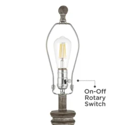 360 Lighting Lockland 31" Tall Column Large Traditional End Table Lamp Antique Brown Finish Single White Shade Living Room Bedroom Bedside Nightstand -360 Lighting GUEST b23ac511 f7c1 4e56 b5d4 9187489e8383