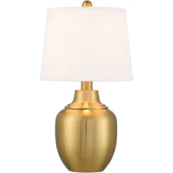 360 Lighting Becca 22" High Urn Small Modern Accent Table Lamps Set Of 2 Gold Brass Finish Metal White Shade Living Room Bedroom Bedside Nightstand -360 Lighting GUEST b304c777 d683 40df 9d67 46e16eb19149
