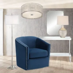 360 Lighting Waylon Modern Table Lamp 28" Tall Textured Mercury Glass Off White Tapered Drum Shade For Bedroom Living Room Bedside Nightstand Office -360 Lighting GUEST b35ac57f a930 4cc5 954a 050aeff2da05