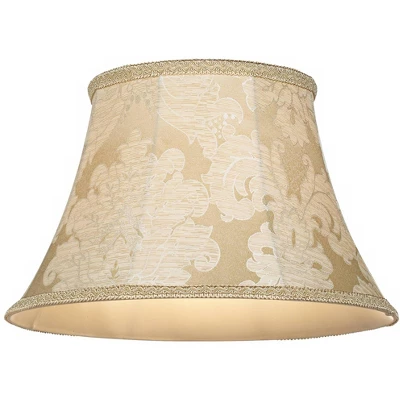 360 Lighting Vintage Chic Floor Lamp 60" Tall Antique White Washed Ivory Brocade Fabric Bell Shade For Living Room Reading Bedroom Office 2 360 Lighting Vintage Chic Floor Lamp 60" Tall Antique White Washed Ivory Brocade Fabric Bell Shade For Living Room Reading Bedroom Office - Image 2