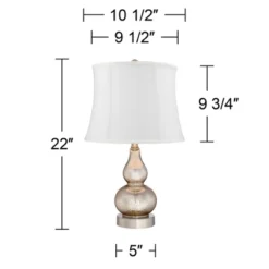 360 Lighting Castine Modern Accent Table Lamps 22" High Set Of 2 Mercury Glass With USB Charging Port White Softback Shade For Living Room House Desk 9 360 Lighting Castine Modern Accent Table Lamps 22" High Set Of 2 Mercury Glass With USB Charging Port White Softback Shade For Living Room House Desk -360 Lighting GUEST b5cc2e60 6fde 422f 9691 95200e8d8949