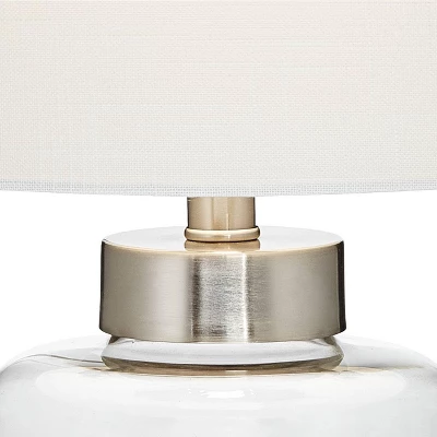 360 Lighting Coastal Accent Table Lamps 20.5" High Set Of 2 Small Clear Glass Fillable Shells White Drum Shade For Living Room Family Bedroom 2 360 Lighting Coastal Accent Table Lamps 20.5" High Set Of 2 Small Clear Glass Fillable Shells White Drum Shade For Living Room Family Bedroom - Image 2