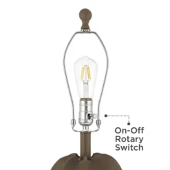 360 Lighting Calabasa 30" Tall Large Modern End Table Lamp Chocolate Brown Finish Single White Shade Living Room Bedroom Bedside Nightstand House -360 Lighting GUEST b964334a 936c 4db1 855b 37b44eef3590