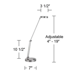 360 Lighting Jarrett 19" High Small Modern Desk Lamps Set Of 2 Adjustable LED Silver Satin Nickel Finish Metal Home Office Living Room Bedroom Bedside -360 Lighting GUEST b99e6217 6950 4afd 9038 afd961c48d23