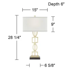 360 Lighting Modern Table Lamps 28 1/4" Tall Set Of 2 Gold Metal White Rectangular Shade For Living Room Bedroom House Bedside 10 360 Lighting Modern Table Lamps 28 1/4" Tall Set Of 2 Gold Metal White Rectangular Shade For Living Room Bedroom House Bedside -360 Lighting GUEST bbd0f20c 8f20 4595 860e 6150af8bd0be