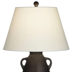 360 Lighting Las Cruces 28" Tall Jar With Handles Farmhouse Rustic Country Cottage Table Lamp Black Single White Shade Living Room Bedroom Bedside -360 Lighting GUEST bce3a329 7603 4092 ac98 49fd8dd2d9a1