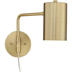 360 Lighting Carla Modern Swing Arm Wall Lamps Set Of 2 Brushed Brass Plug-in Light Fixture Up Down Cylinder Shade For Bedroom Bedside Living Room -360 Lighting GUEST bd5feba3 7ba1 4e69 9302 3287aec1cde1