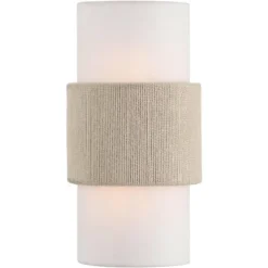 360 Lighting Cabo 14 1/2" Linen And Rope 2-Light Wall Sconce -360 Lighting GUEST be1a58e3 edf1 4464 be01 f4487b1fb0cc