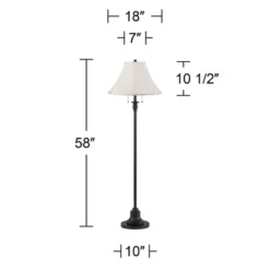 360 Lighting Dyna Traditional 58" Tall 2-Light Standing Floor Lamp Skinny Pole Pull Chain Black Finish Living Room Bedroom Shantung Off-White Shade 6 360 Lighting Dyna Traditional 58" Tall 2-Light Standing Floor Lamp Skinny Pole Pull Chain Black Finish Living Room Bedroom Shantung Off-White Shade -360 Lighting GUEST bea47e77 eeca 4896 9afb 78649d31afb1