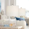 360 Lighting Coastal Accent Table Lamps 20.5" High Set Of 2 Small Clear Glass Fillable Shells White Drum Shade For Living Room Family Bedroom