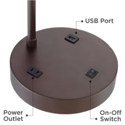 360 Lighting Colby Bronze Finish Desk Lamps Set Of 2 With Outlets And USB Ports -360 Lighting GUEST c16c32ff dd54 47b4 b75c 4d88f43ab176 1