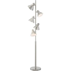 360 Lighting Modern Floor Lamp 5-Light Tree 70" Tall Brushed Nickel Metal Adjustable Heads For Living Room Reading Bedroom Office -360 Lighting GUEST c624cd98 93e1 4a49 8e01 7920a60e4be0
