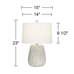 360 Lighting 23" High Small Mid Century Modern Accent Table Lamp Handcrafted Sandstone Finish Ceramic Single Living Room Bedroom Colors May Vary -360 Lighting GUEST cab6b0e5 96ff 4517 a8f8 047e75763287