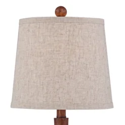 360 Lighting Fraiser 23 1/2" High Cone Small Mid Century Modern Accent Table Lamps Set Of 2 Brown Wood Finish Living Room Bedroom Oatmeal Shade -360 Lighting GUEST cbebabce d6e9 43fa 8aed 5967d4f99f3f